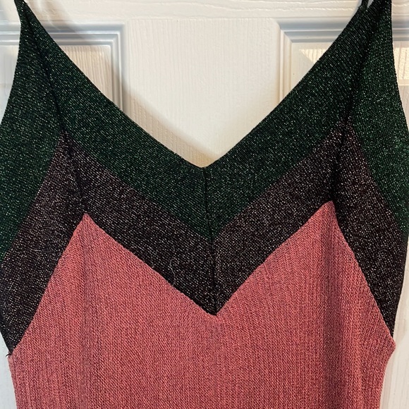 Metallic knit color blocked Maxi Dress - Picture 3 of 7